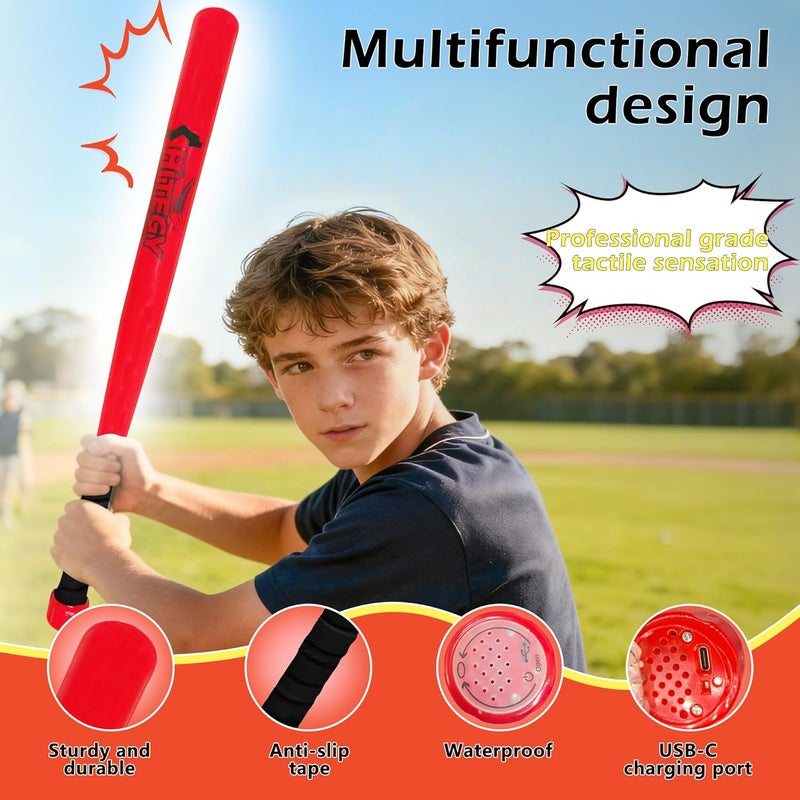 MPMVP Glow in The Dark Baseball Set，Light Up Baseball USB Charging Led Tball Set Glow in The Dark Toys for Night Practice, Backyard Games Baseballs Gifts for Boys 8-12 Baseballs Accessories - Image 2